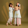 Booti Work Ethnic Kurta And Dhoti twinning model image 1