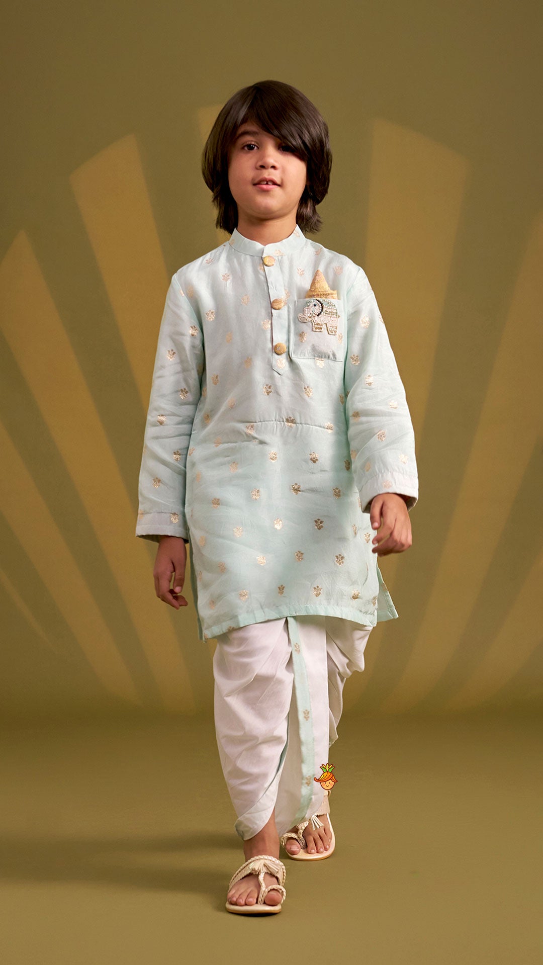 Booti Work Ethnic Kurta And Dhoti