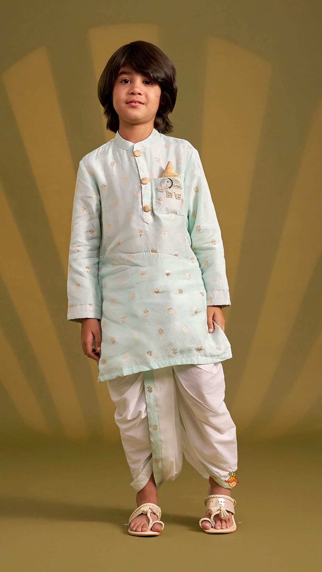 Booti Work Ethnic Kurta And Dhoti
