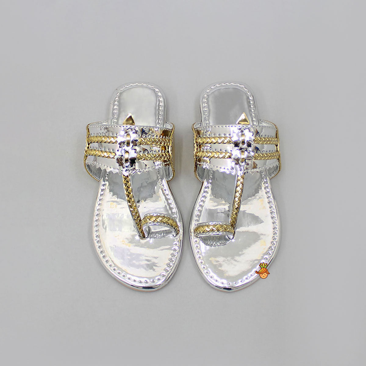 Shiny Braided Kolhapuri Flats