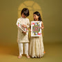 Faux Mirror Work Shimmery Kurta And Pyjama twinning model image 2