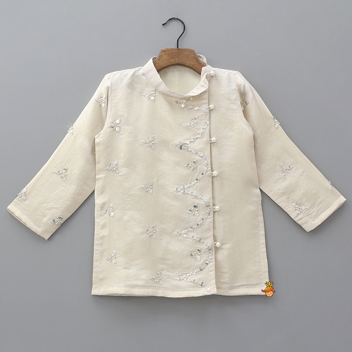 Faux Mirror Work Shimmery Kurta And Pyjama