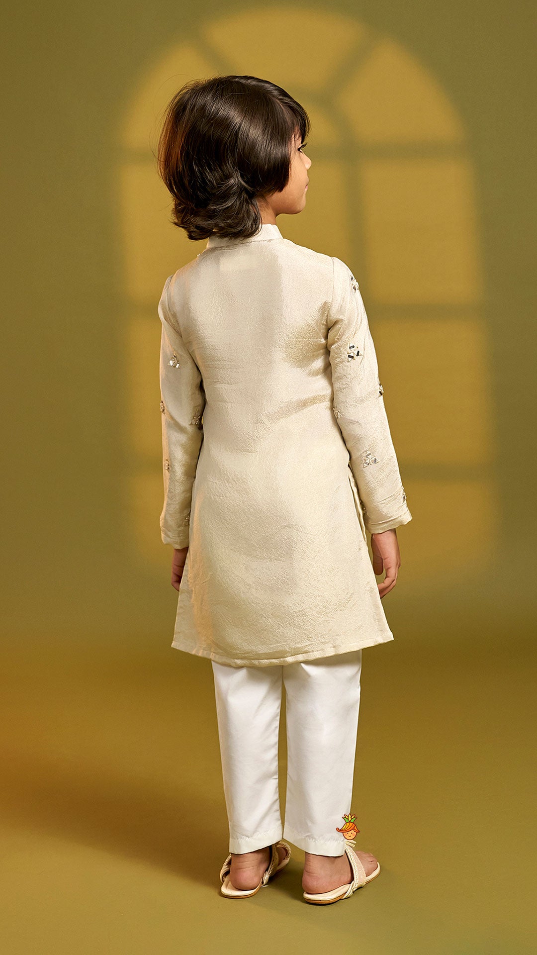 Faux Mirror Work Shimmery Kurta And Pyjama