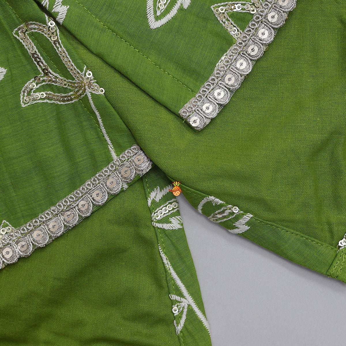 Lotus-Embroidered Strappy Kurti With Sharara