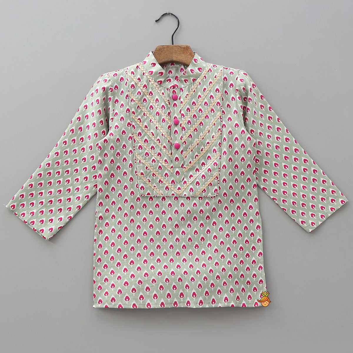 Chevron Yoke Printed Kurta And Pyjama