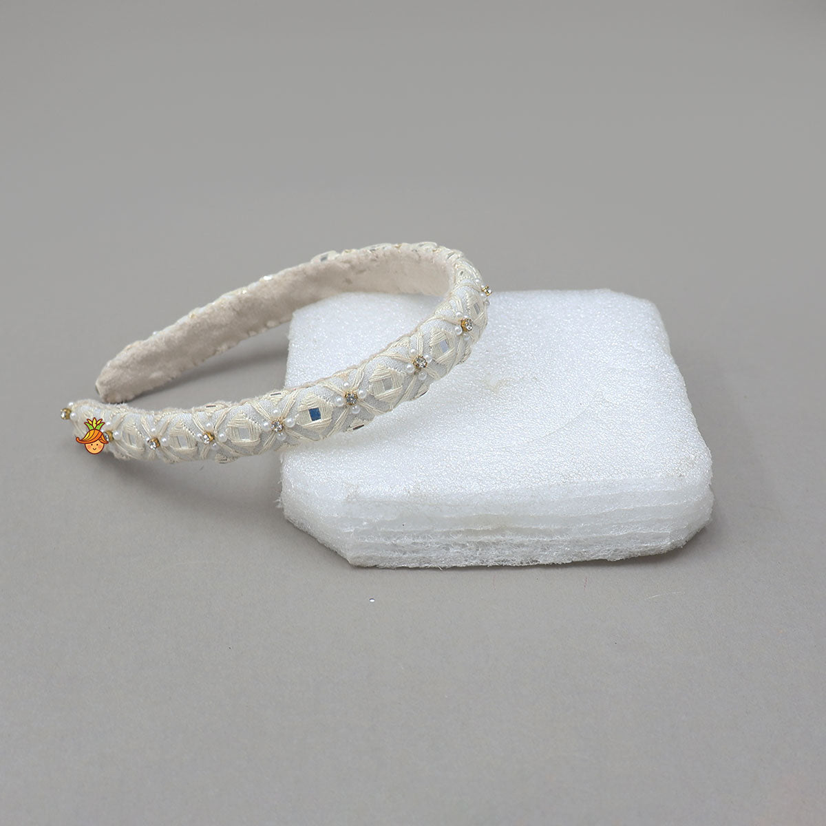 Faux Mirror Work Georgette Hair Band