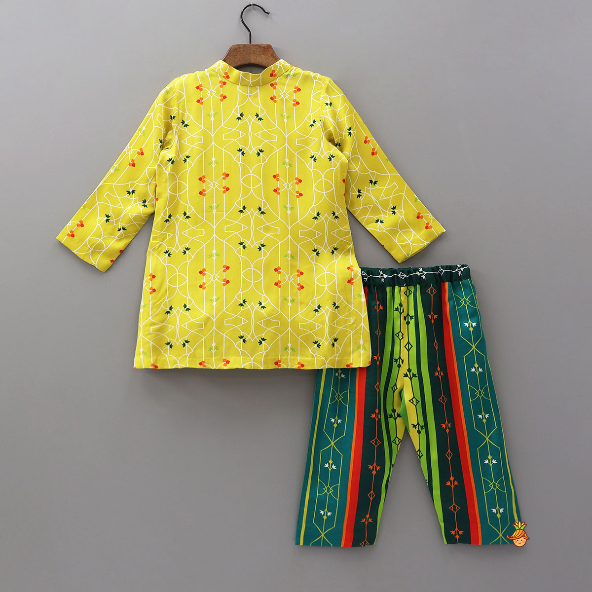 Front Slit Printed Kurta And Multicolour Pyjama