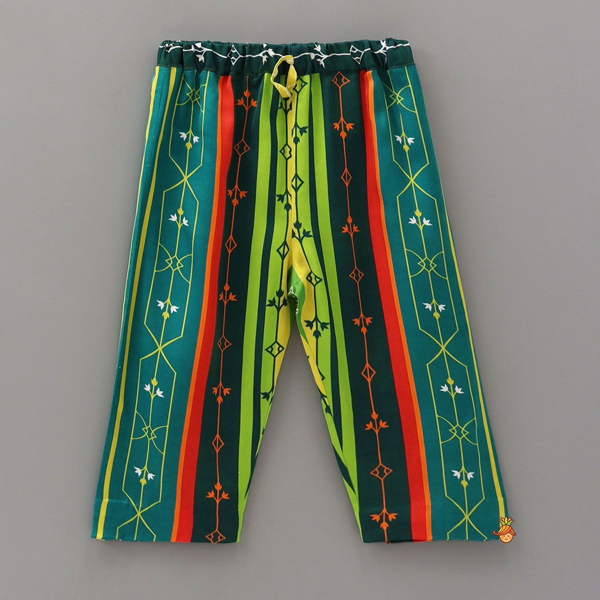 Front Slit Printed Kurta And Multicolour Pyjama