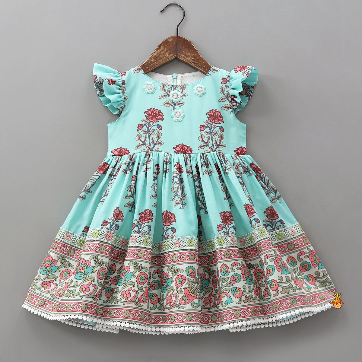 Floral Printed Kurti With Frill Sleeves