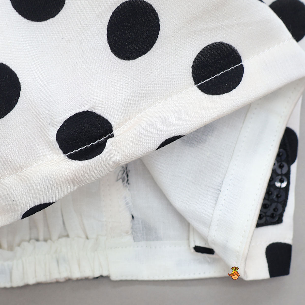 Polka Dot Print Halter Neck Crop Top And Lehenga