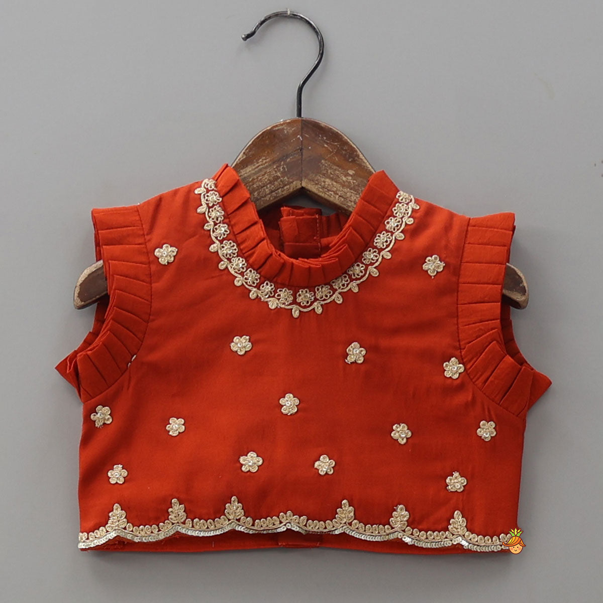 Exquisite Pleated Top With Lehenga And Dupatta