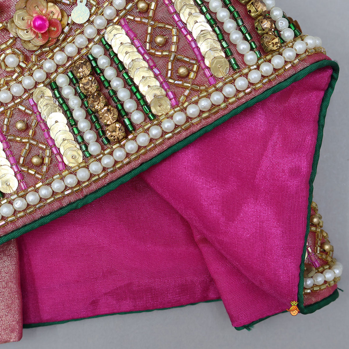 Festive Handworked Top And Shimmery Lehenga