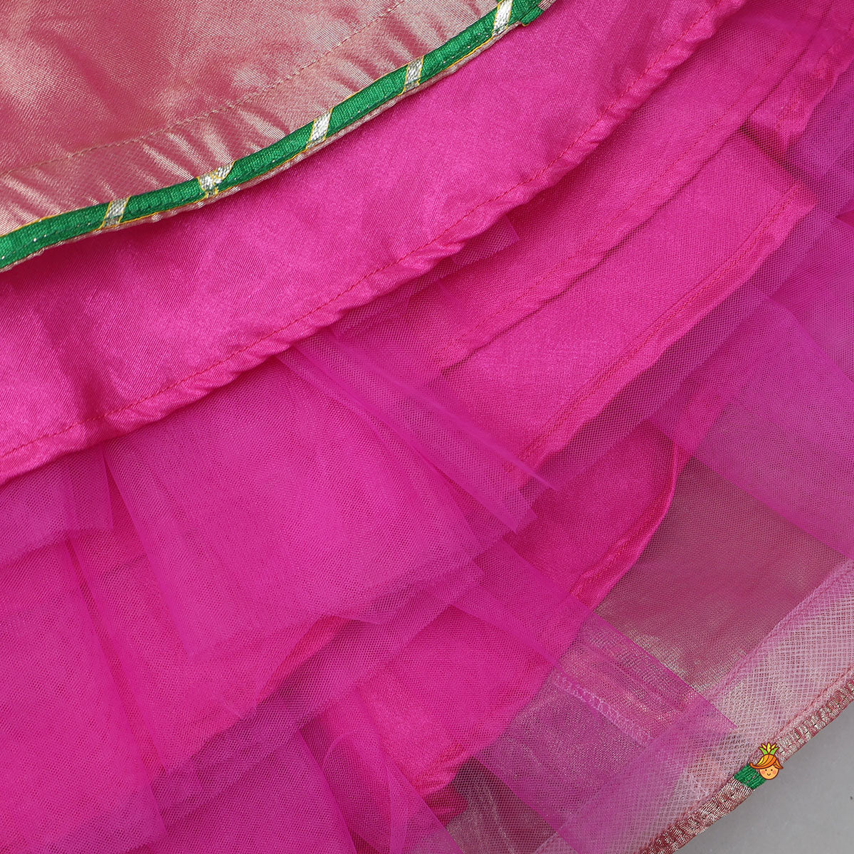 Festive Handworked Top And Shimmery Lehenga