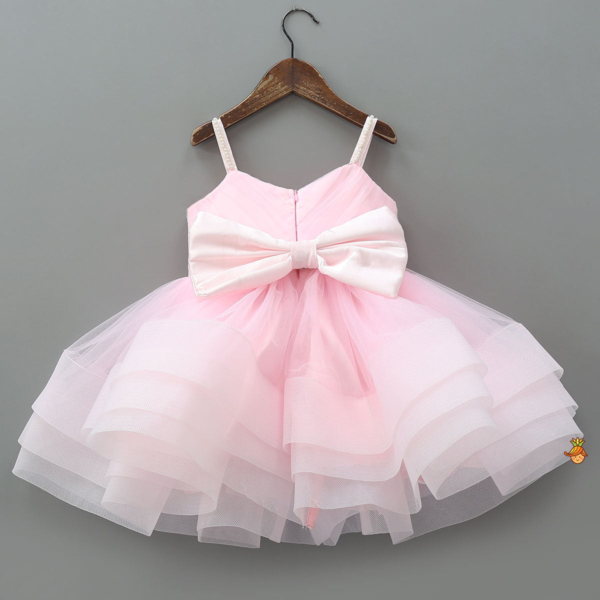 Net Dress And Matching Swirled Bow Headband