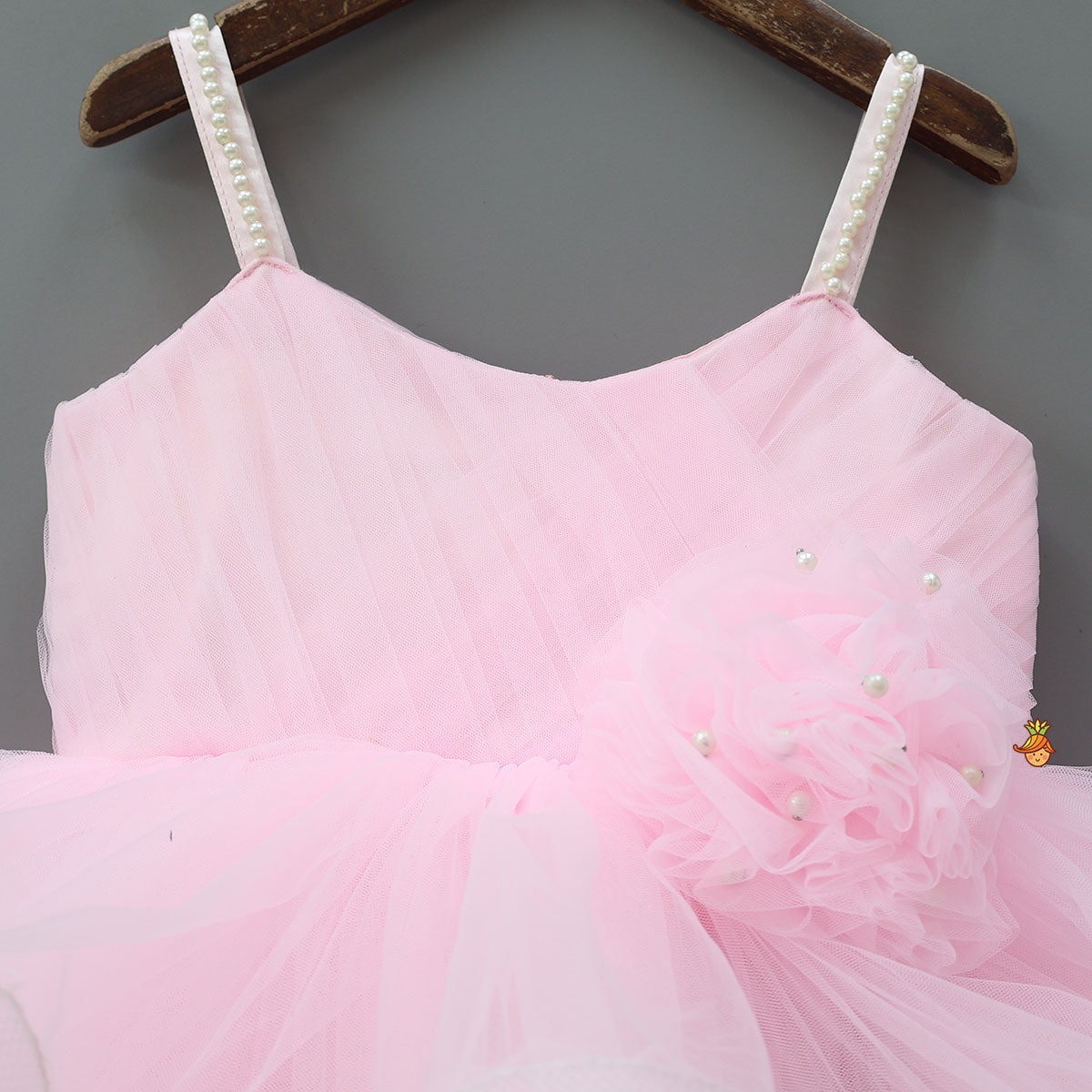Net Dress And Matching Swirled Bow Headband