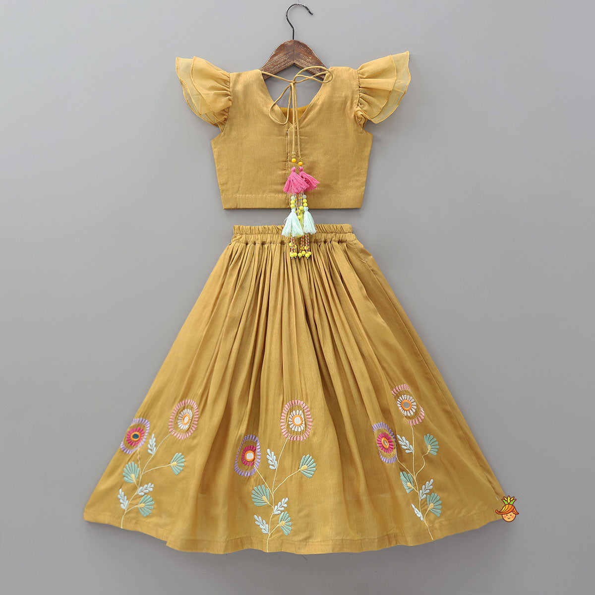 Colourful Sequins Embroidered Top And Lehenga
