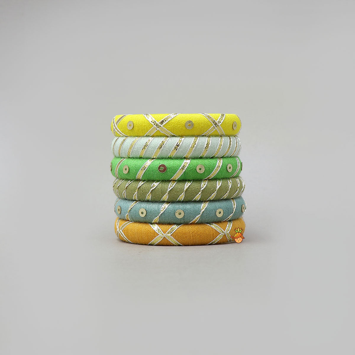 Handmade Embellished Thread Bangles