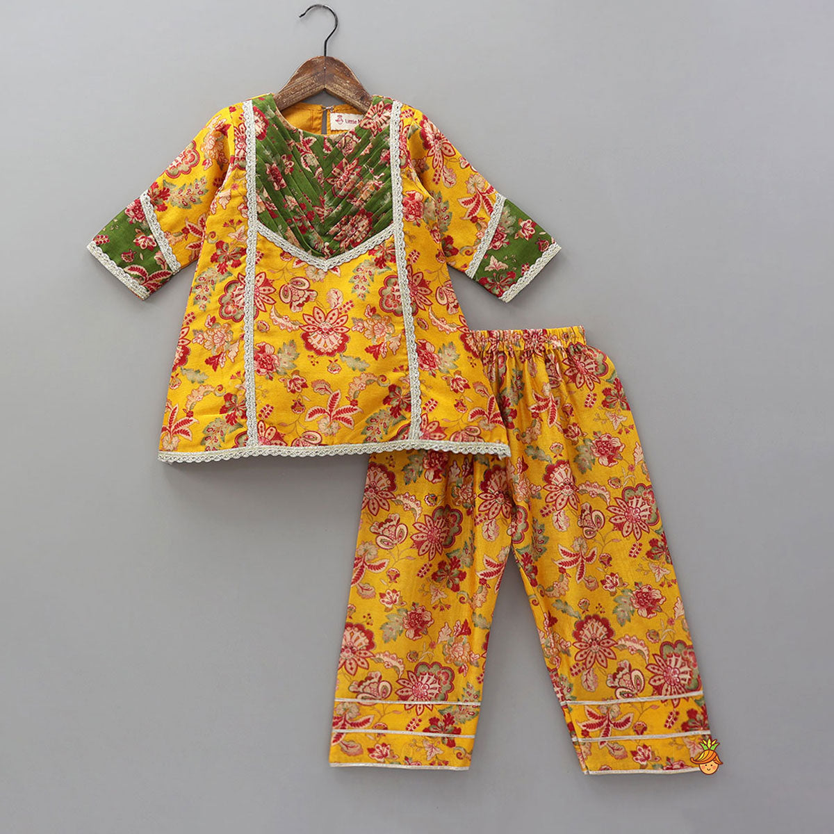 Floral Printed A-Line Kurti And Palazzo