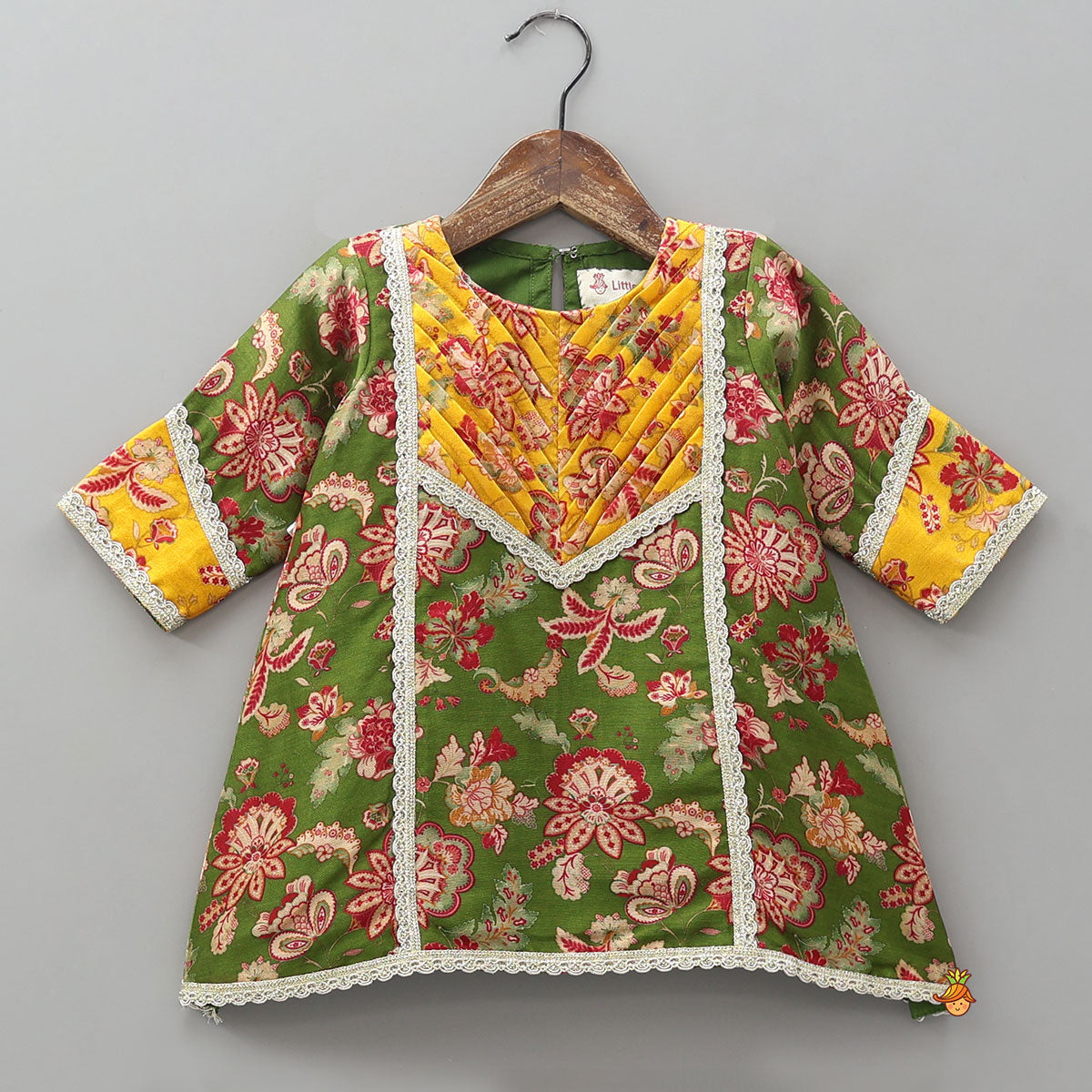 Elegant Floral Printed A-Line Kurti And Palazzo