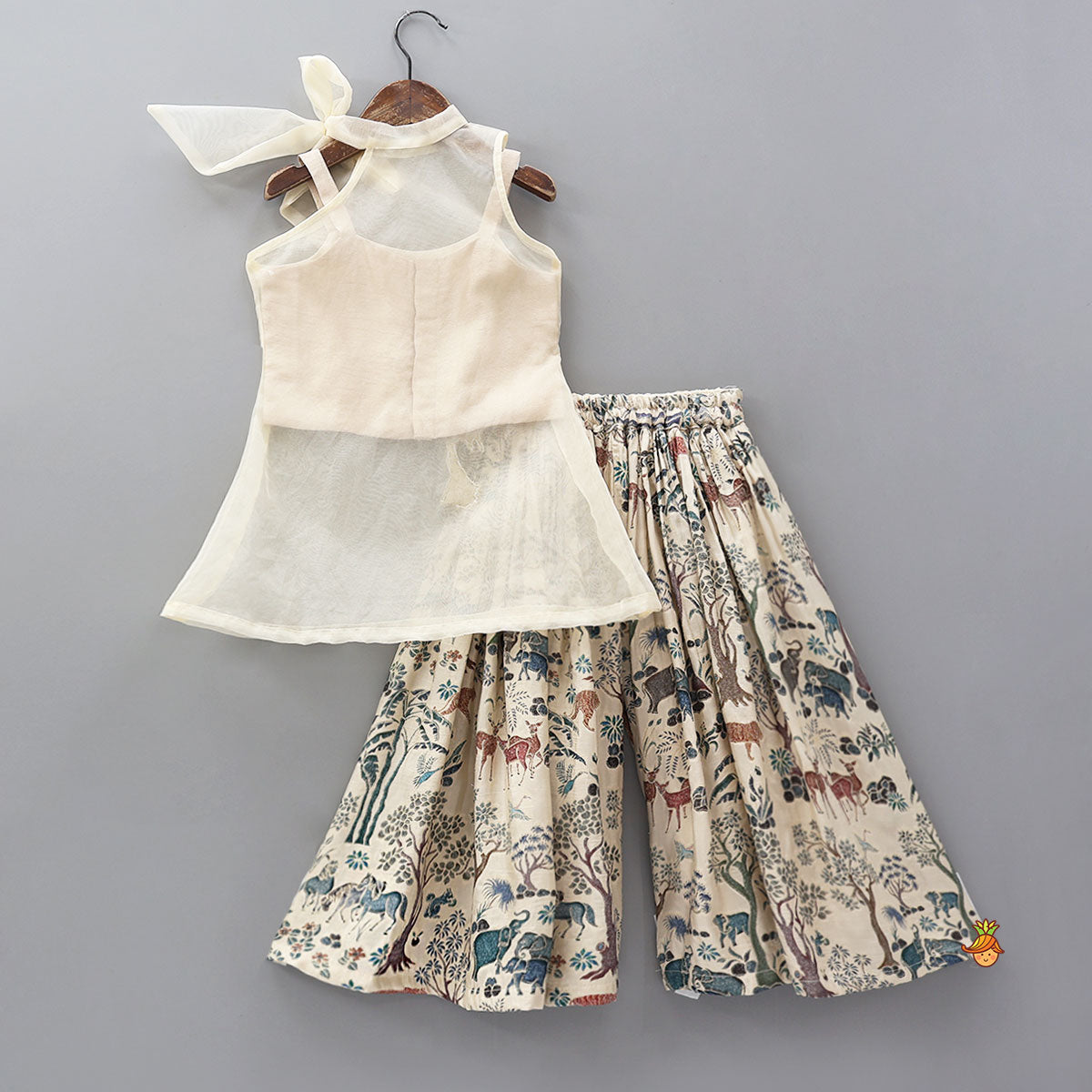 Tree Patchwork Cape With Forest Inspired Palazzo And Top