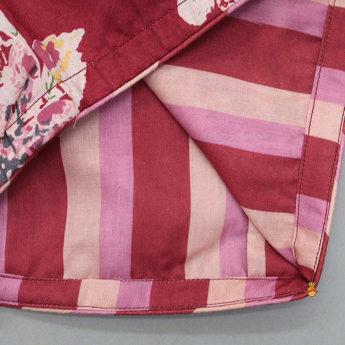 Floral Printed Crop Top And Lehenga With Dupatta
