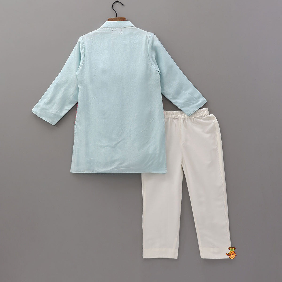 Floral Embroidered Jacket Style Kurta With Pyjama