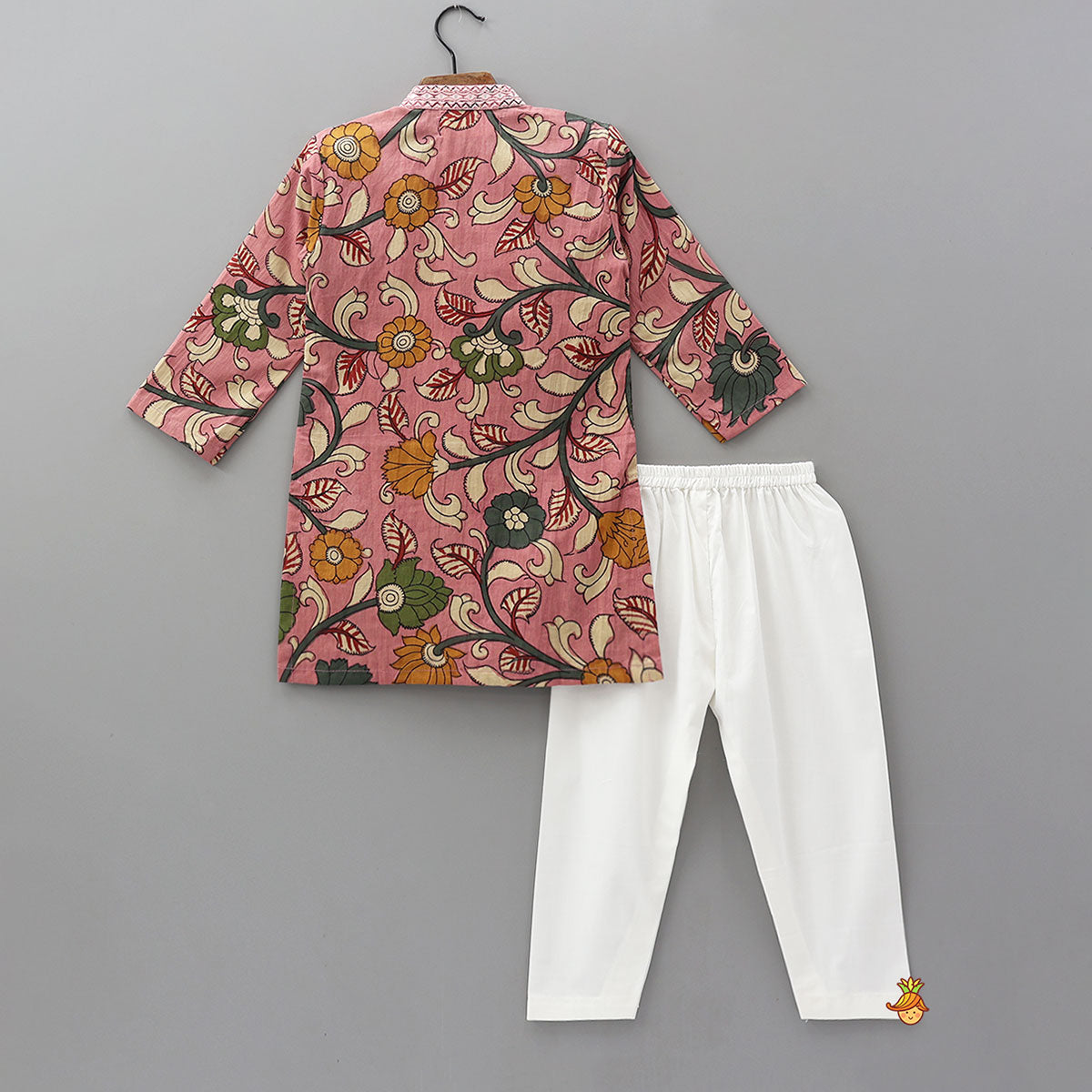 Faux Mirror Work Front Placket Kurta And Pyjama