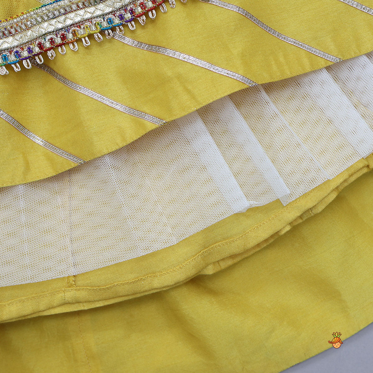 Peter Pan Collar Floral Crop Top With Lehenga And Net Dupatta