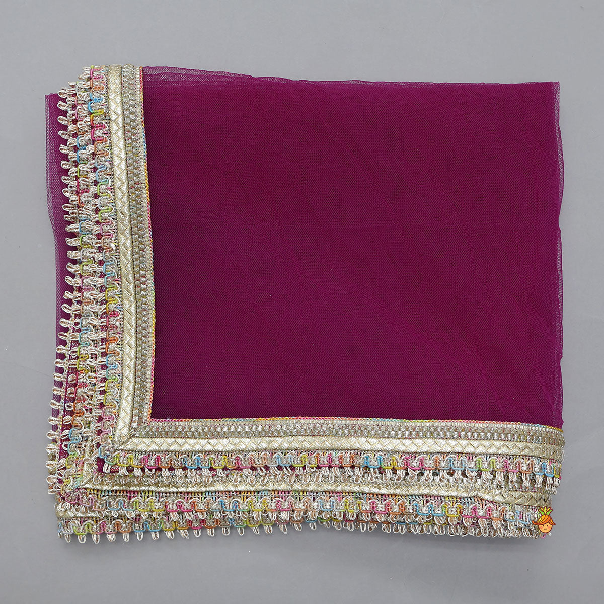 Peter Pan Collar Floral Crop Top With Lehenga And Net Dupatta