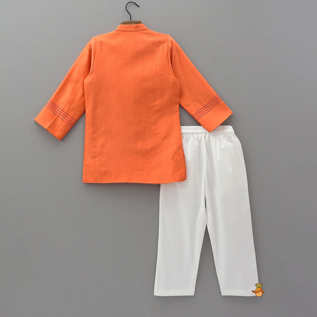 Layered Asymmetric Wrap Kurta With Pyjama
