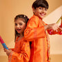 Layered Asymmetric Wrap Kurta With Pyjama twinning model image 3