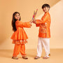 Floral Buti Embroidered Peplum Top With Salwar And Dupatta twinning model image 2
