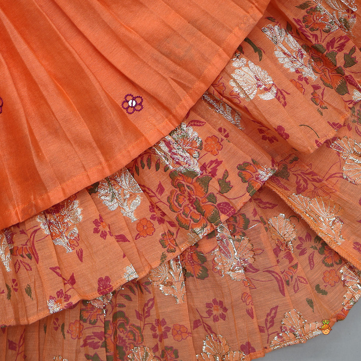 Floral Buti Embroidered Peplum Top With Salwar And Dupatta