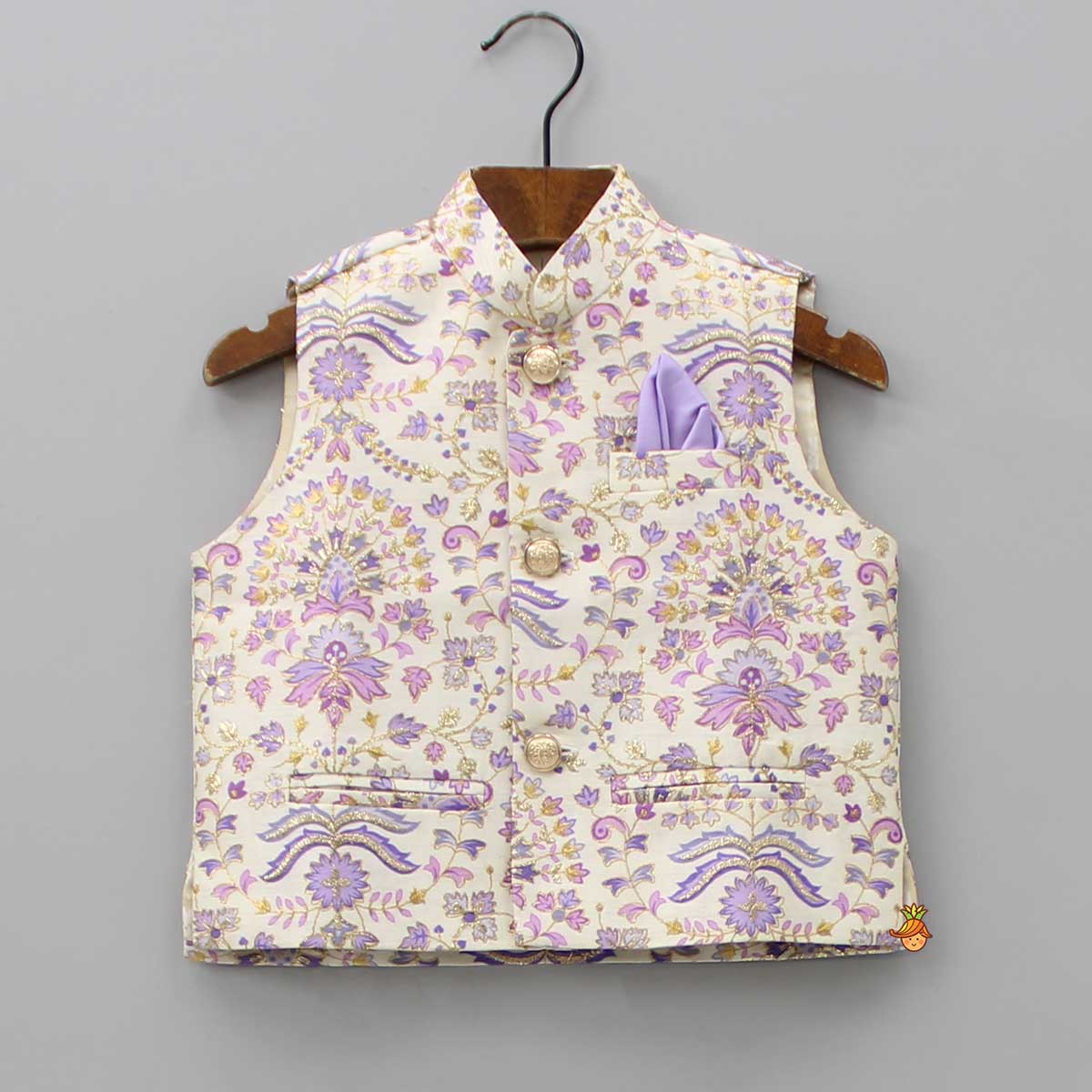 Classic Kurta With Embroidered Jacket And Pyjama