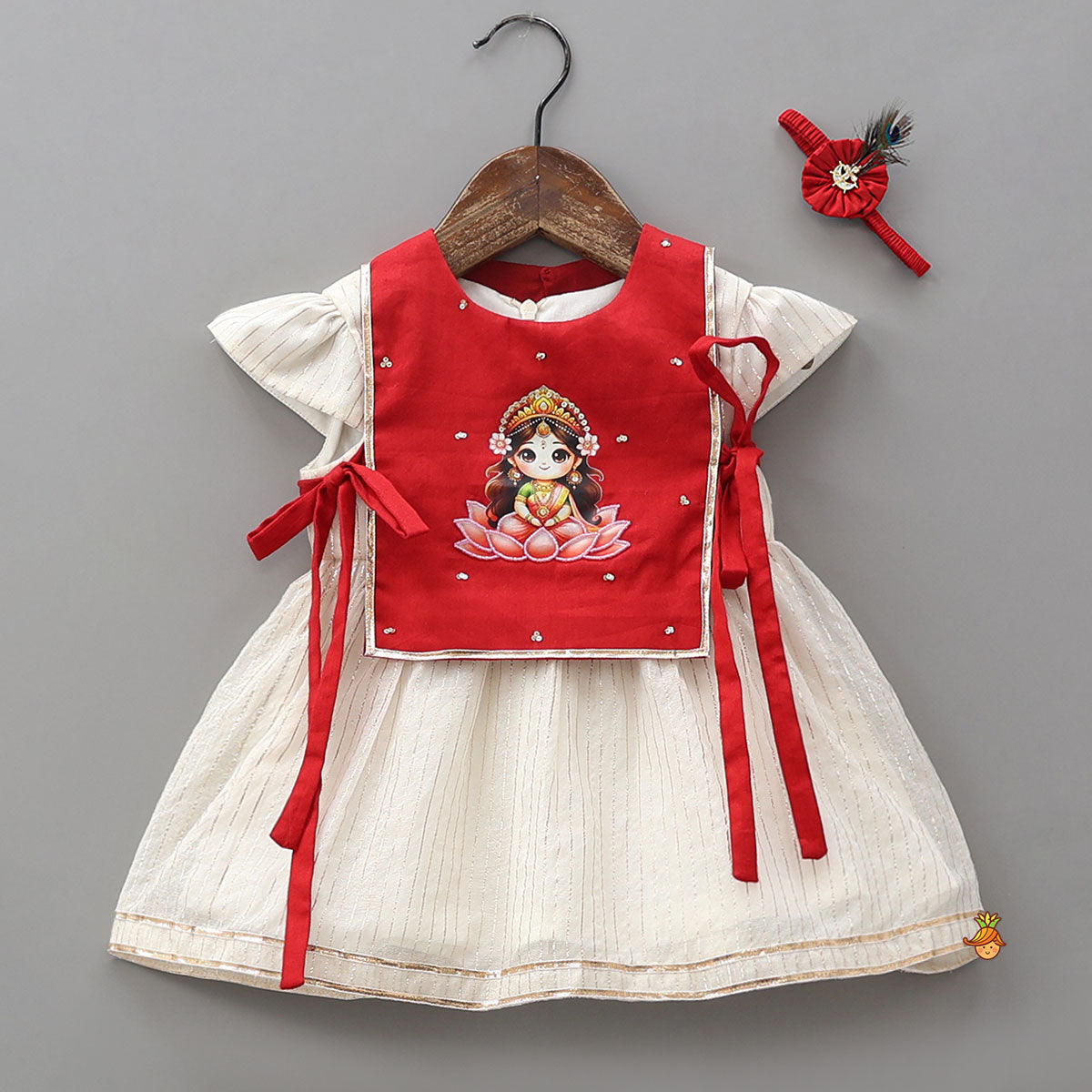 Traditional Overlay Kurti With Headband