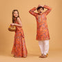 Beautiful Floral Printed Ethnic Kurta With Pyjama twinning model image 3