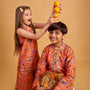 Beautiful Floral Printed Ethnic Kurta With Pyjama twinning model image 4