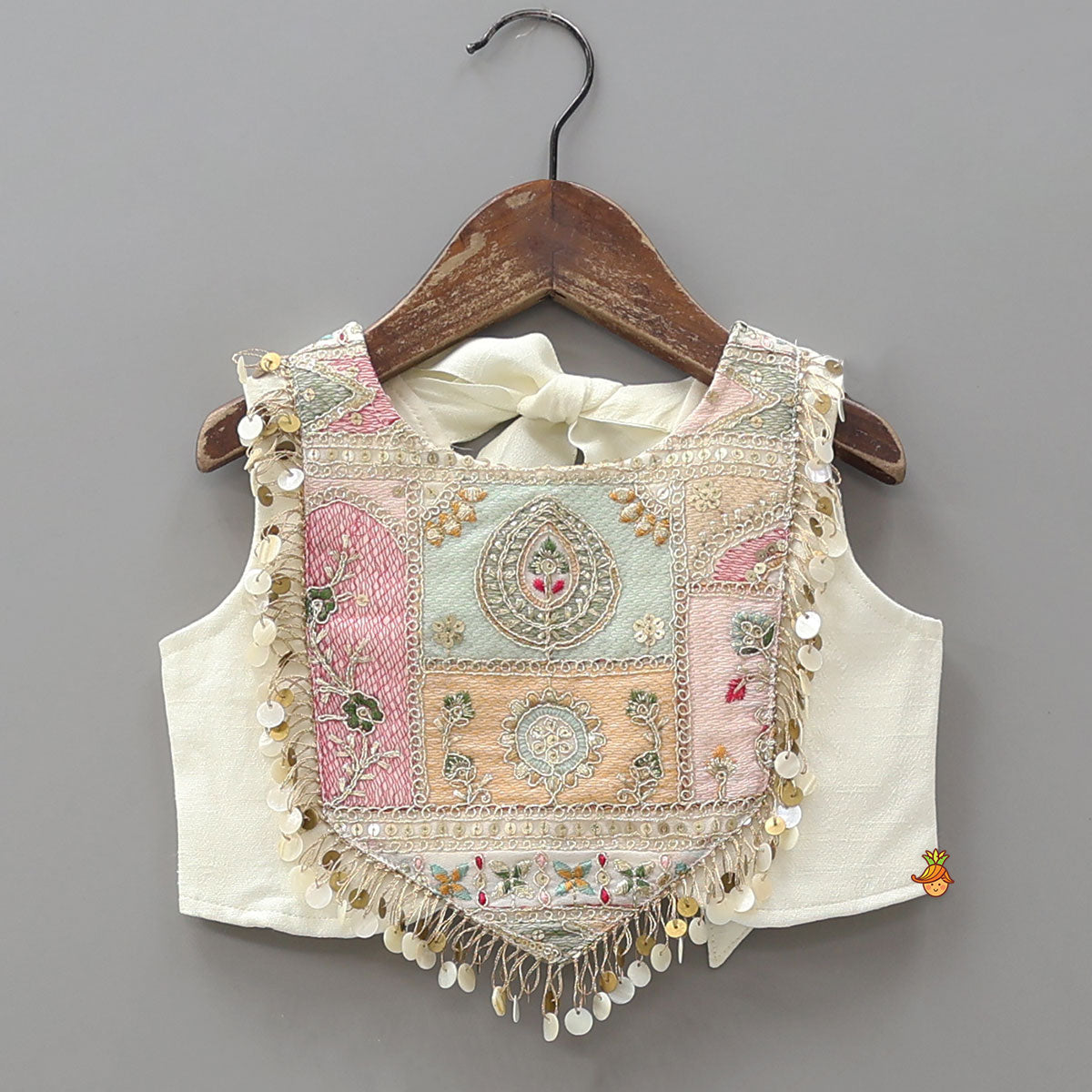 Crop Top With Heavy Embroidered Lehenga