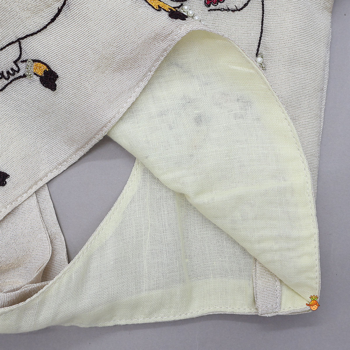 Cow and Floral Motif Embroidered Top With Palazzo