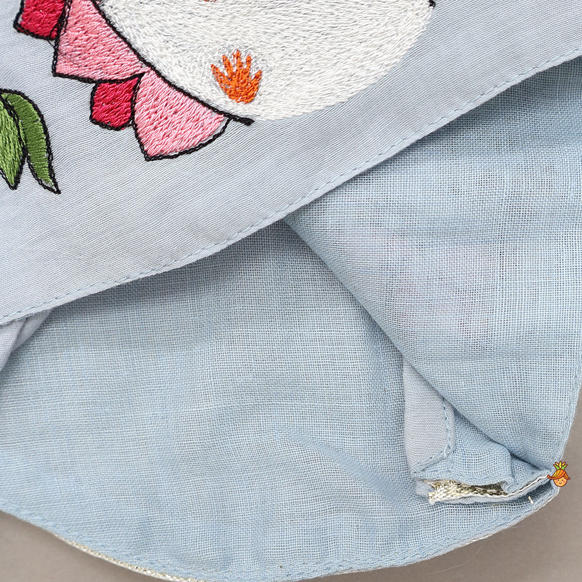 Hand Embroidered Tie Up Crop Top With Drape Style Palazzo