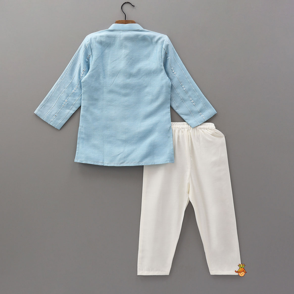 Faux Mirror Embroidered Kurta And Pyjama