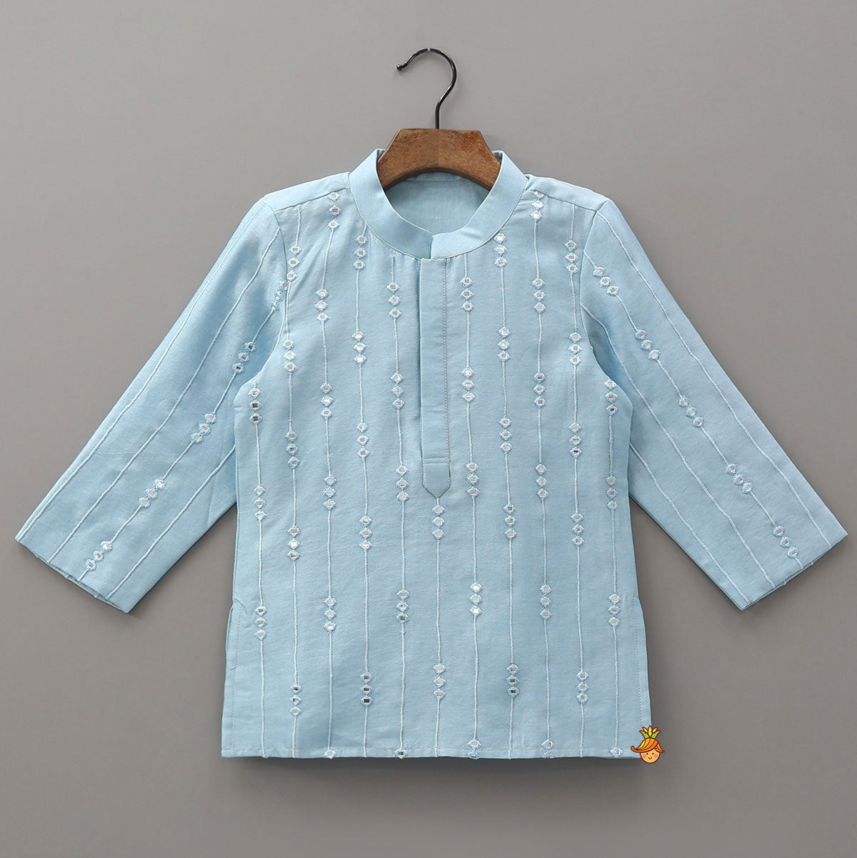 Faux Mirror Embroidered Kurta And Pyjama