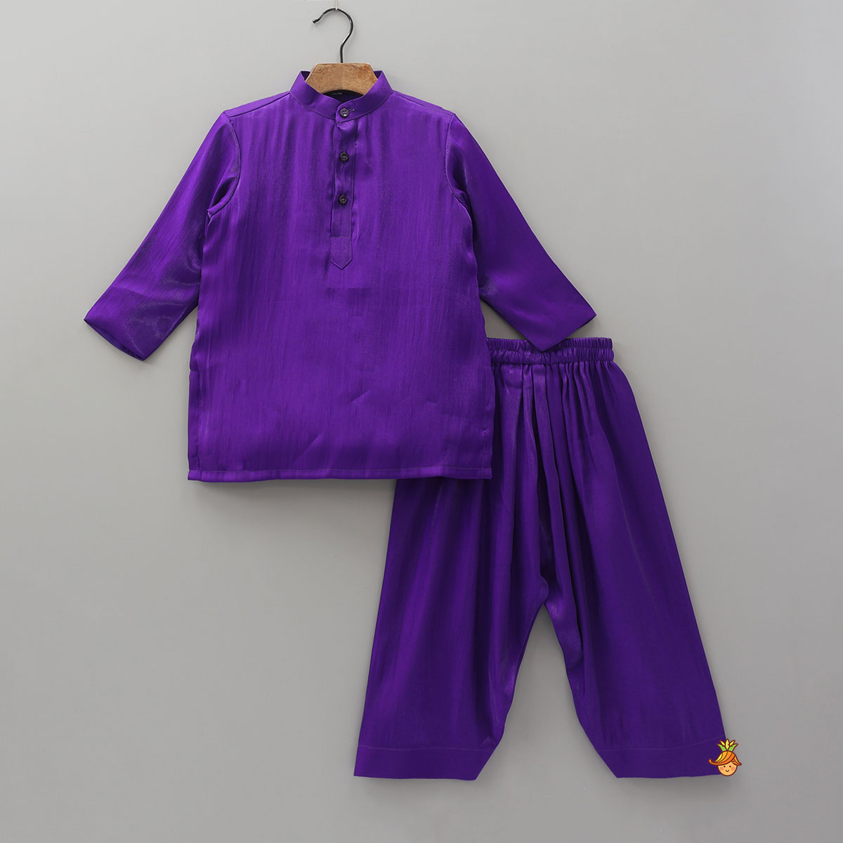 Shimmery Kurta With Leaf Print Jacket And Salwar