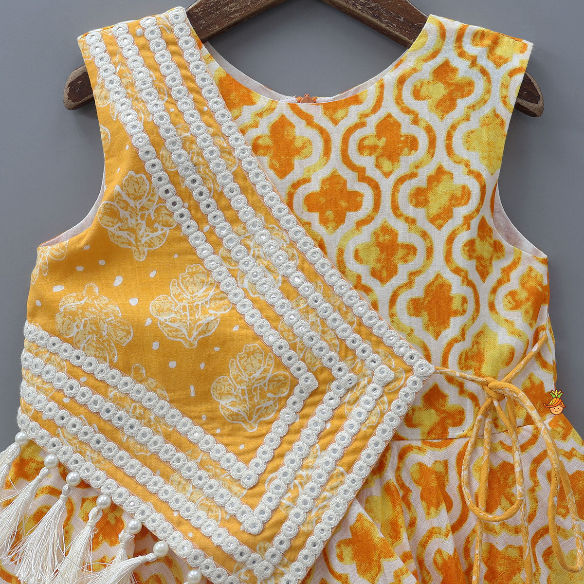 Adorable Printed Kurti With One-Sided Flap