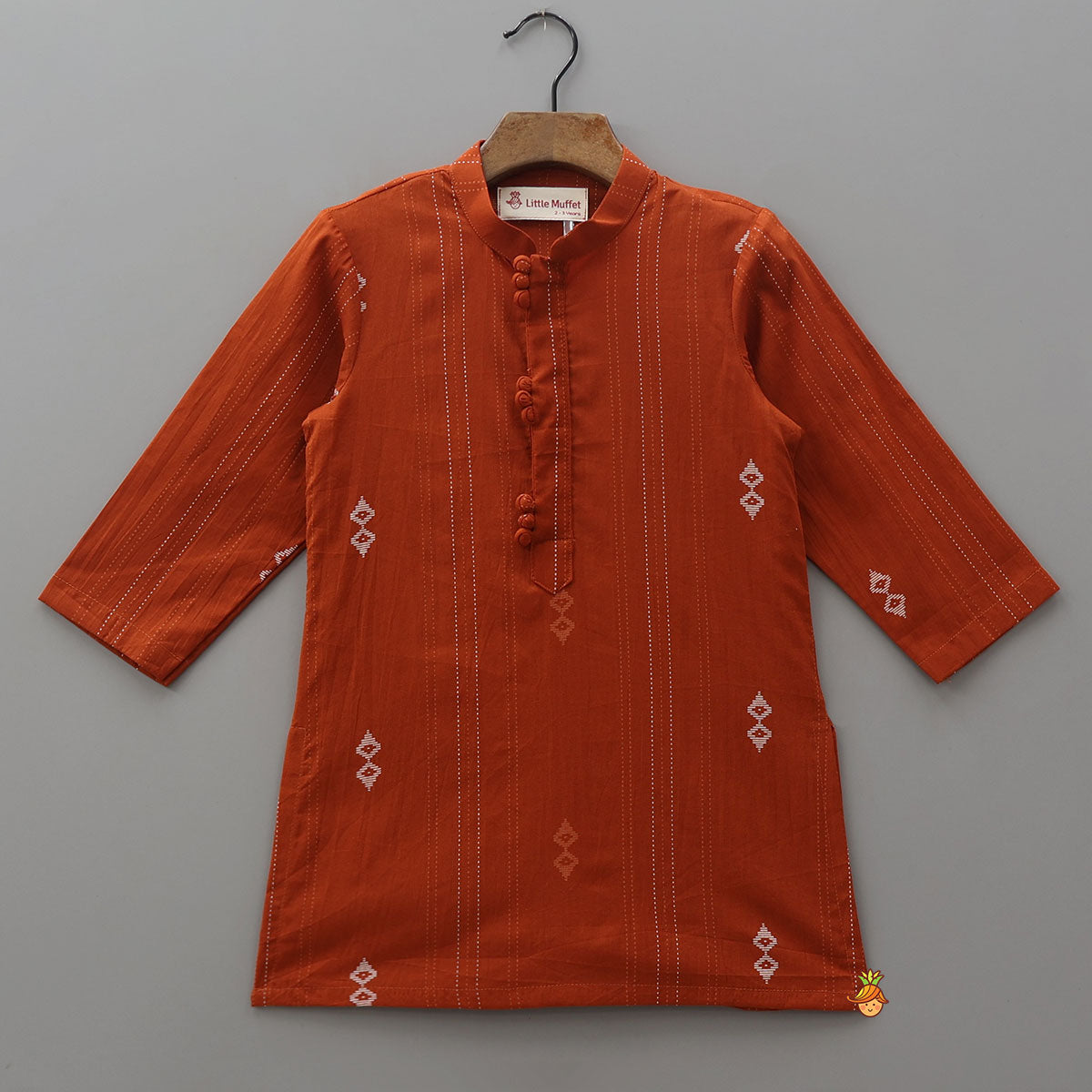 Front Placket Printed Ethnic Kurta And Pyjama