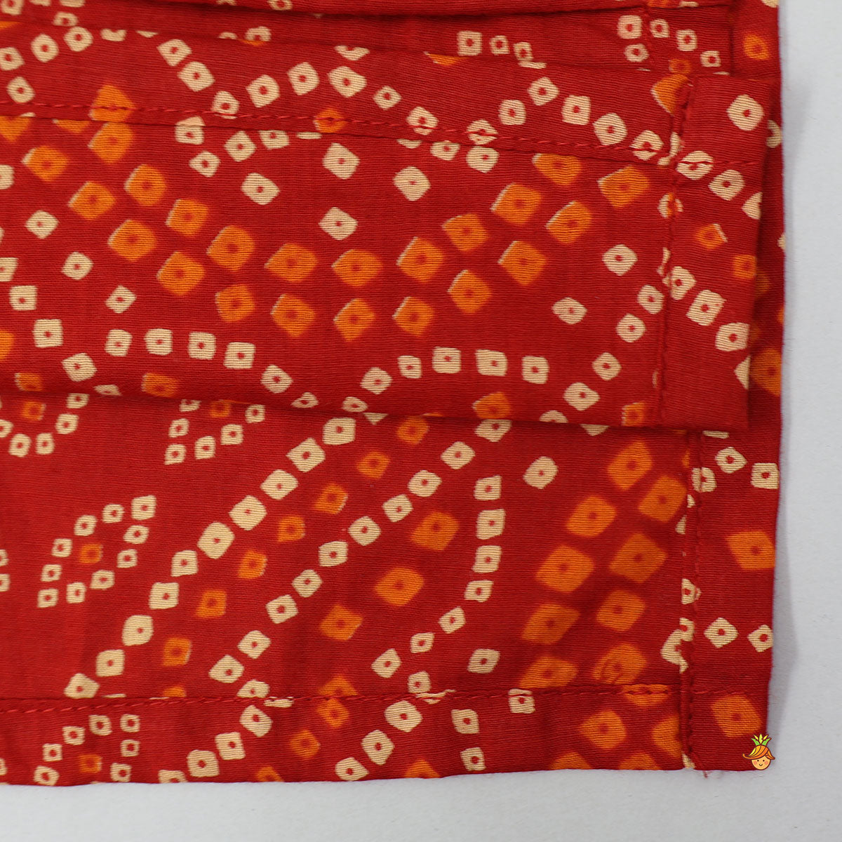 Asymmetric Jacket Style Bandhani Printed Kurta And Pyjama