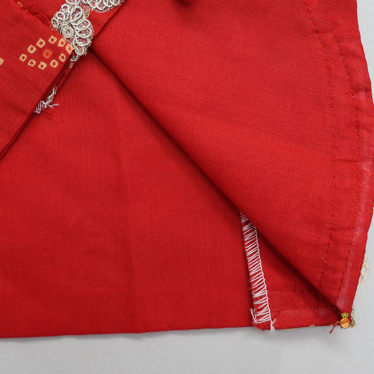 Bandhani Print Lace Detailed Kurti With Jacket
