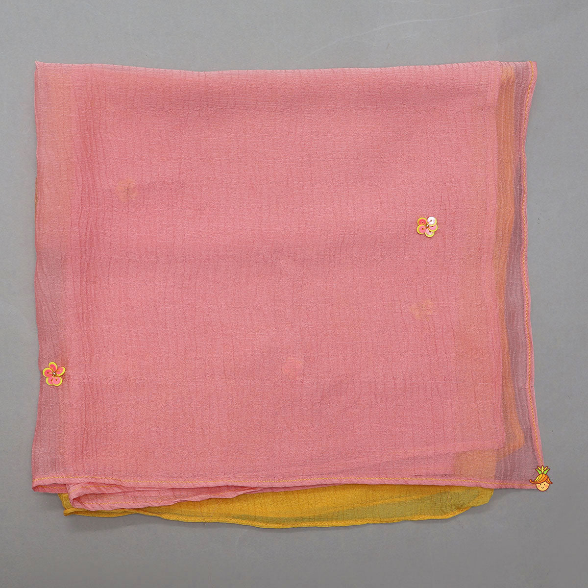 Elegant Handcrafted Kurti With Salwar And Dual Tone Dupatta