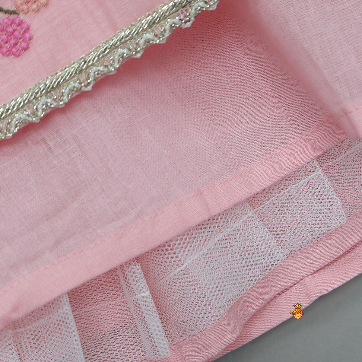 Thread Embroidered Crop Top And Lehenga