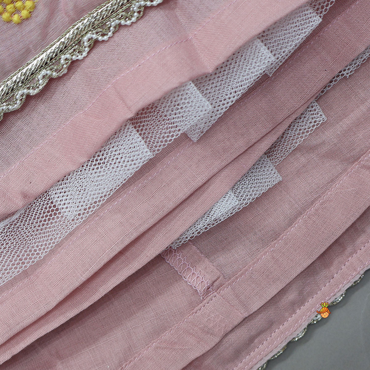 Thread Embroidered Crop Top And Lehenga